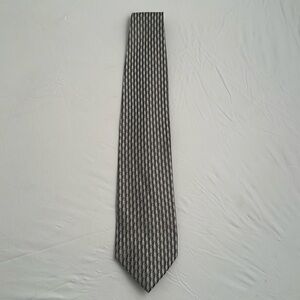 Format silvery gold metallic and black pattern silk tie